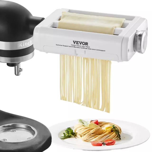 VEVOR 3-IN-1 Pasta Attachment for KitchenAid Stand Mixer Pasta Roller Cutter Set