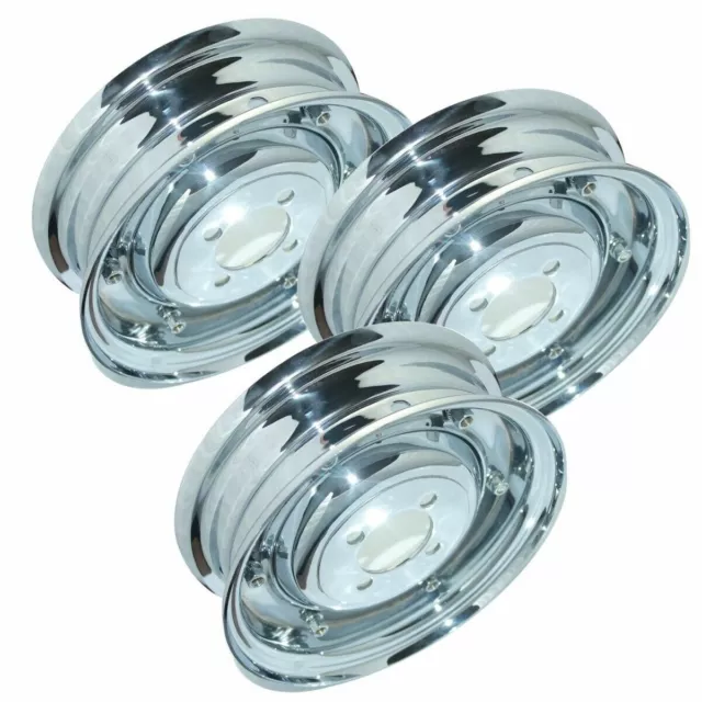 Vespa Avant Arrière Jante Set 3 Chrome 8.9cm X 20.3cm Vbb Vlb Vna Modèles @