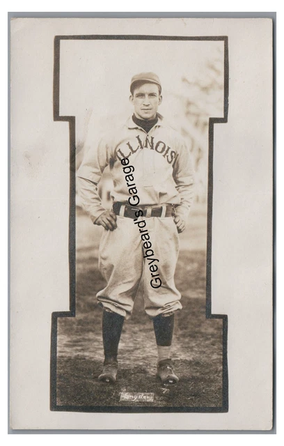 RPPC BASEBALL Team UNIVERSITY OF ILLINOIS Urbana Champaign Real Photo Postcard 2