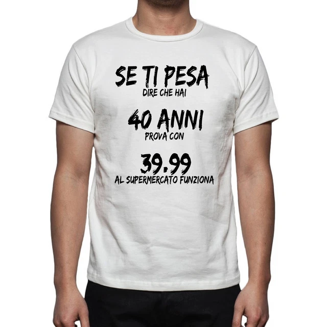 T-SHIRT UOMO FRASE divertente NO HAPPINESS IDEA REGALO COMPLEANN0 40 ANNI  EUR 10,90 - PicClick IT