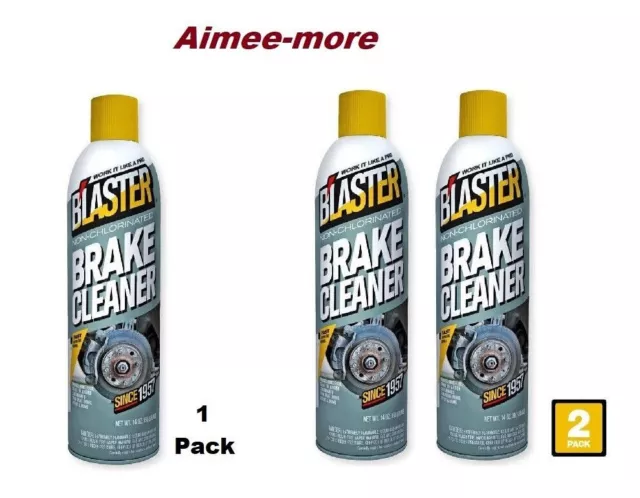 Non-Chlorinated Brake Cleaner Spray Removes Brake Fluid, Oil Grease 14 oz 2 pack