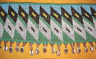 Kirdi Woman Tribal Cache Sexe Beaded Belt Apron W Cowry Shells, Cameroon, Africa