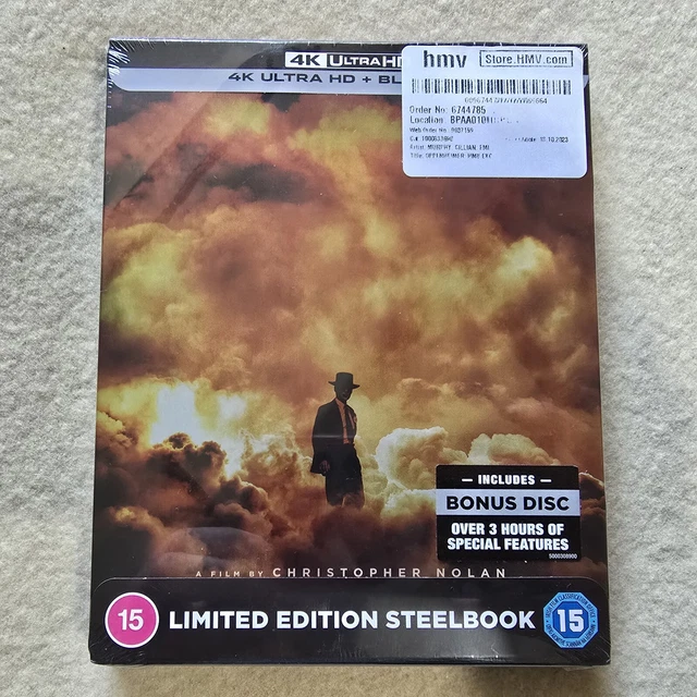 OPPENHEIMER 4K + Blu Ray Steelbook Limited Edition 3 Disc NEW & SEALED ...