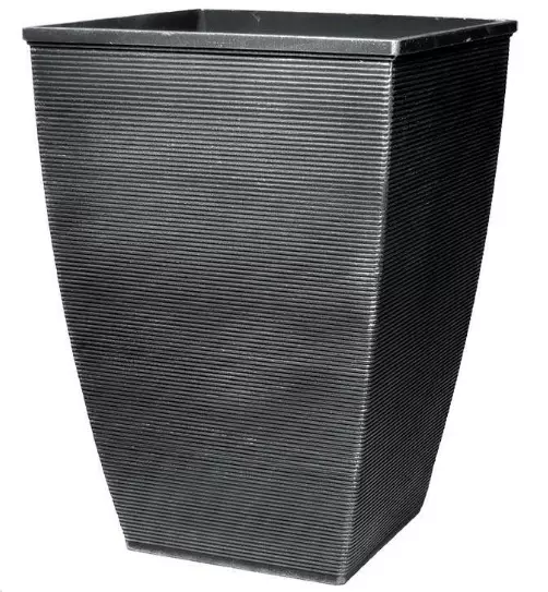 46.6 Litre Silver Large Plant Pot Square Tall Plastic Planter Outdoor Garden