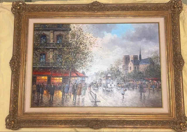 Paul Valère PARIS - NOTRE-DAME DE PARIS PAUL VALERE NOTRE Dame Paris 1989 Large Original Oil Painting