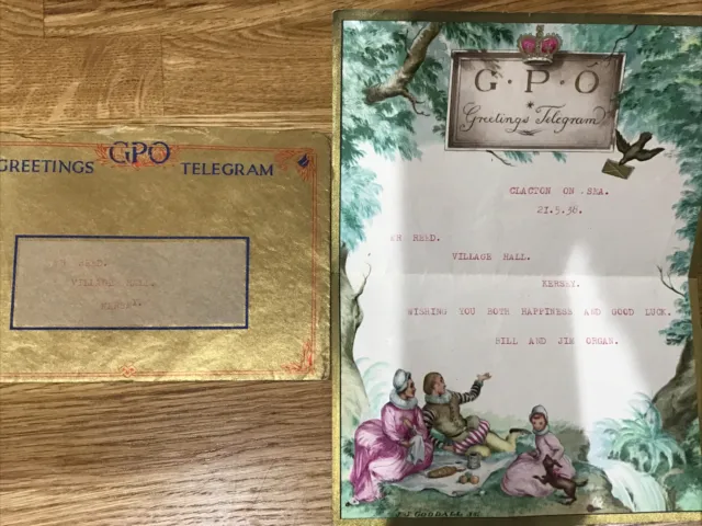 GPO Greetings Telegram With Envelope 1938