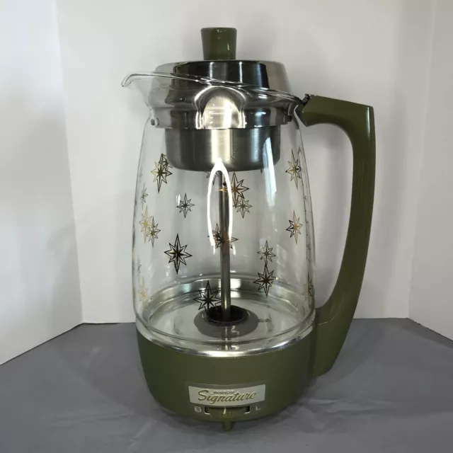 VTG Montgomery Ward Signature Glass Coffee Percolator Atomic Starburst PR-45425A