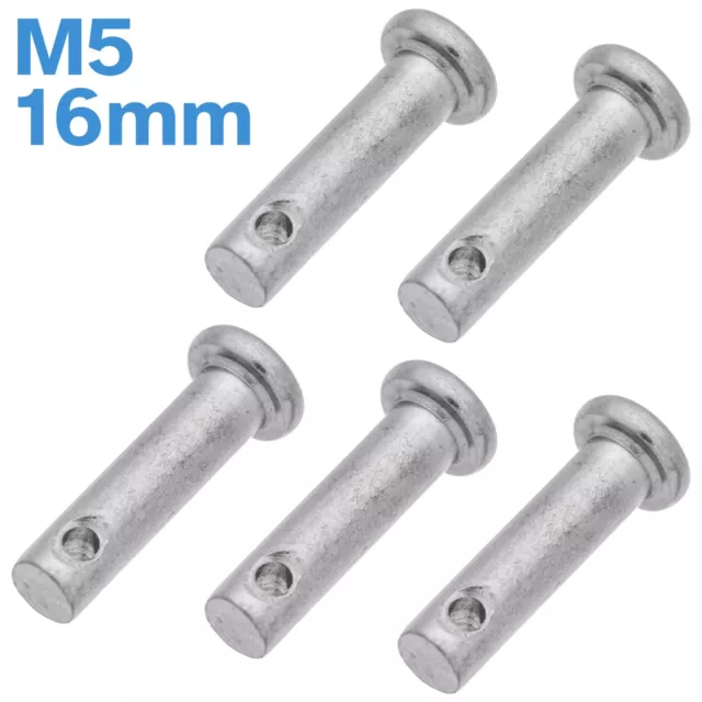 5pcs M5 5mm x 16mm 304 Stainless Steel Clevis Pin Fastener Tool Hinge Link