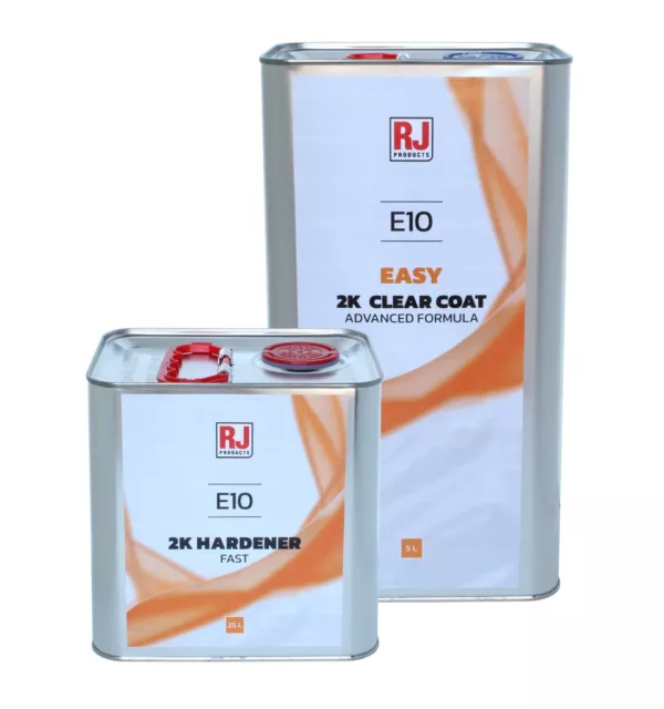 Rj Products E10 Ms Easy 2K Clear Coat 5L + Fast Hardener 2.5L Kit (7.5L Kit)