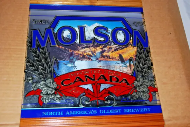 Vintage Molson Imported From Canada Beer Mirror - North America's Oldest Brewery