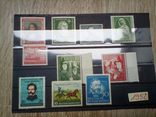 Bund/BRD  Lot aus Jahrgang 1952 postfrisch