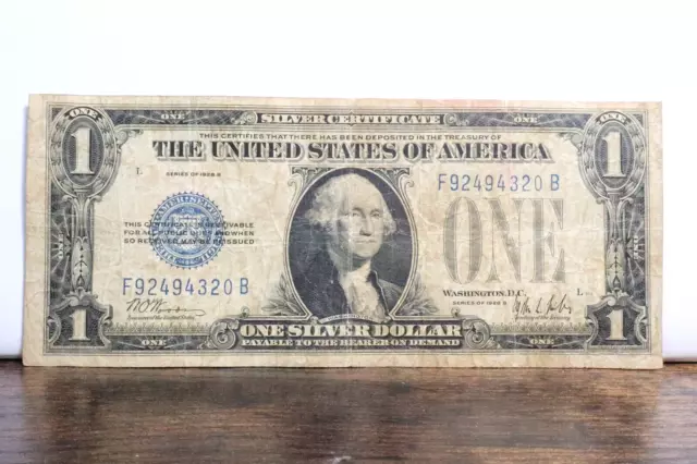 1928 B Silver Certificate Blue Seal "Funny Back"