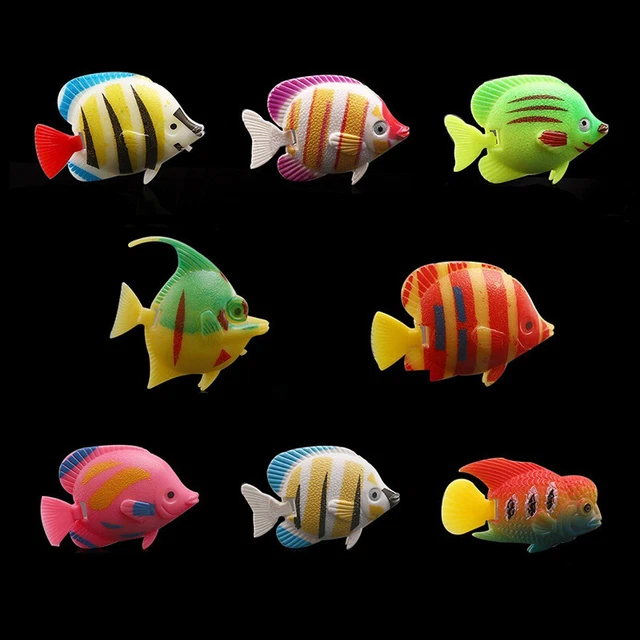 10X ARTIFICIAL PLASTIC Small Fake fish for Aquarium Decoration Tank ...
