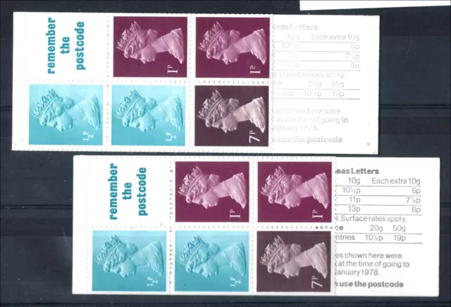 GB 1979 Machin 10p N Ireland booklet with UMFB7b variety av perfs, ditto Oast