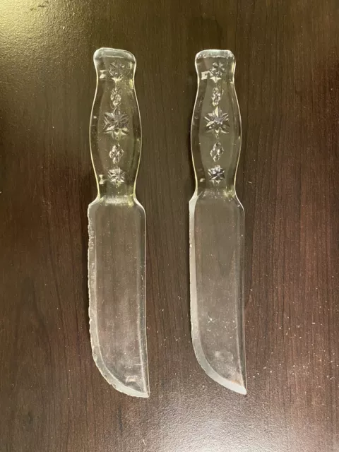 Antique Vintage Cryst-O-Lite Art Deco Depression Glass Cake Fruit Knife