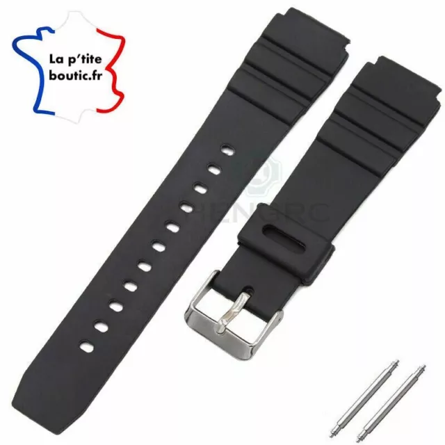 ⭐️Bracelet Montre Silicone Bracelets 18/20/22 mm Plastique Noir Boucle Acier⭐️