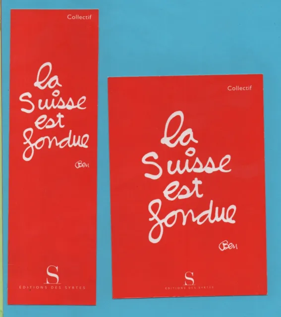 DES SYRTES Ed. LA SUISSE EST FONDUE - BEN - DUO MARQUE PAGE + CARTE POSTALE