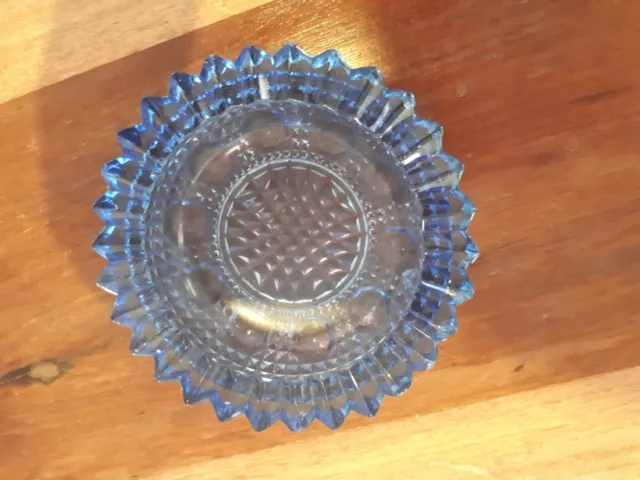 Vintage blue glass ashtray