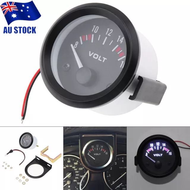 Universal 2" 52MM 12V 8-16V LED Electrical Car Voltmeter Voltage Gauge Meter AU