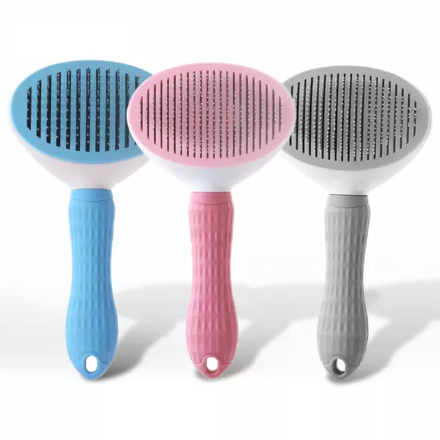 BEST Self Cleaning Dog Cat Slicker Brush Grooming Trimmer Comb Shedding Fur Tool