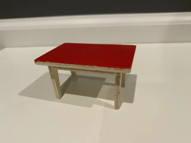 Dollhouse Miniature Barton’s 1:16 Scale Kitchen Table Dining Vintage Red White