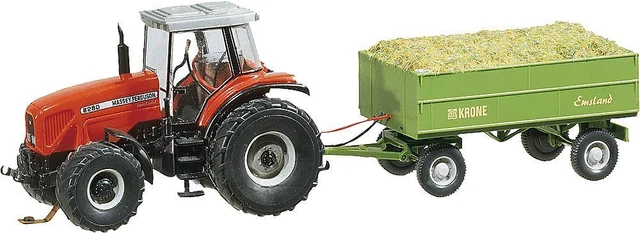 FALLER Car System 161536 - H0 Mf Tractor with Trailer (Wiking) - New