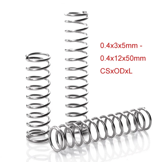 304 Stainless Steel Compression Spring Pressure Compressed 0.4mm Wire Diameter