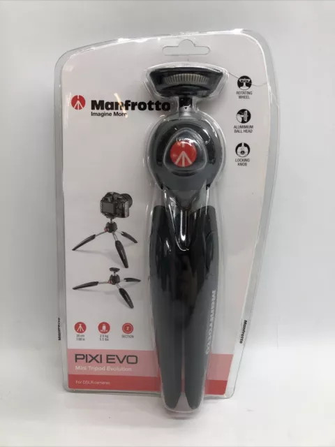 Manfrotto PIXI EVO MTPIXIEVO-BK Black Ball Head Mini Tripod 2.5kg Load Capacity