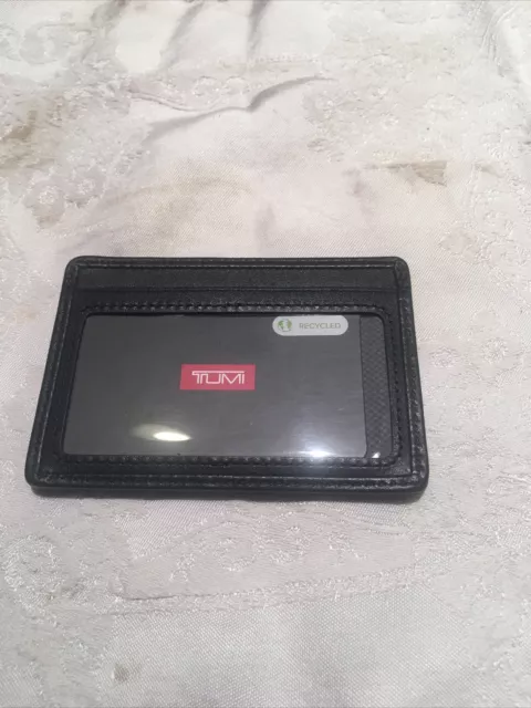 TUMI Alpha Navy Camo/Black Slim Card Case With ID Window 135635-9056 NWT