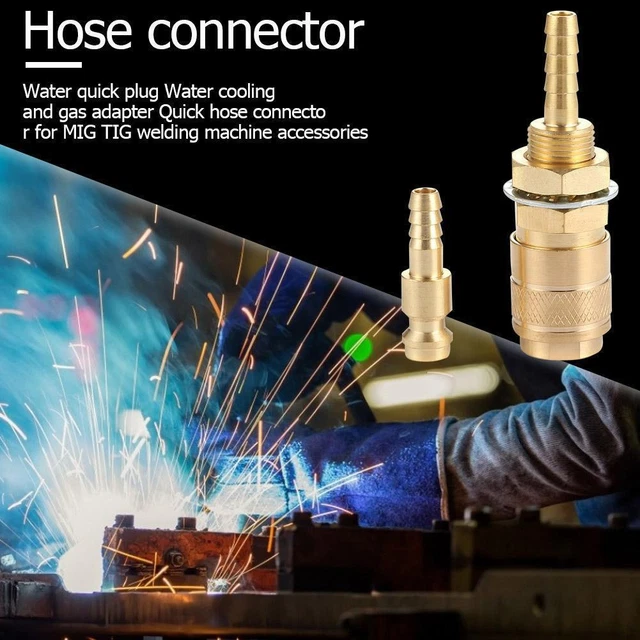 6mm Brass Gas & Water Quick Connector Set – 6-Piece TIG Welding Hose Fitting For 12/18/20/27 Series Machines