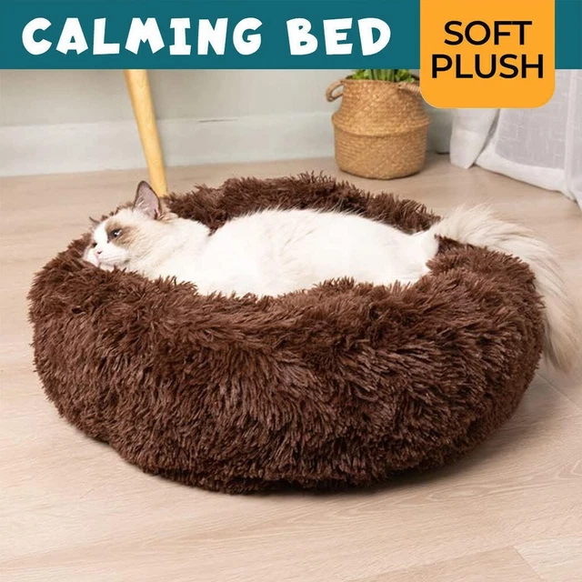 24 " Donut  Pet Dog Cat Bed Fluffy Soft Warm Calming Bed Sleeping Kennel Nest US