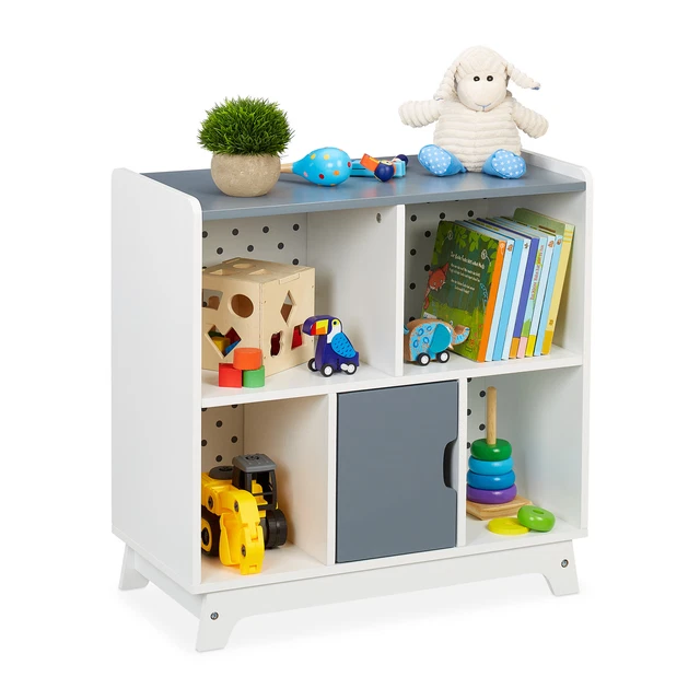 AIYAPLAY Étagère Enfants Avec 11 Boîtes Tissu - Rangement Jouets, Bibliothèque, Autocollants Inclus