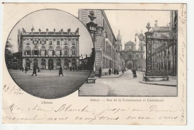 NANCY - Meurthe & Moselle - CPA 54 - Rue de la Constitution et Eveché