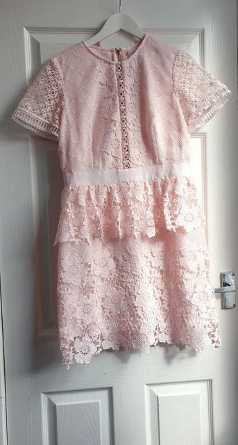 TED BAKER PINK Dixa Guipure Lace Applique Sleeved Dress Size 4 UK 14 79.99 PicClick UK