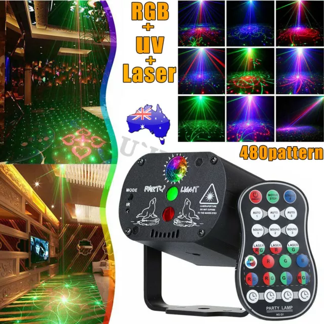 480Patterns RGB UV Laser Stage Lights Projector DJ Disco KTV Show Party Lighting