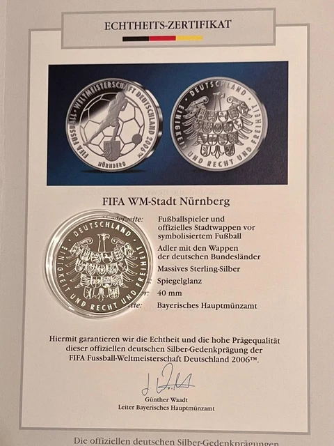 Medaille FIFA Fussball Weltmeisterschaft 2006 Deutschland (Neu (gemäss