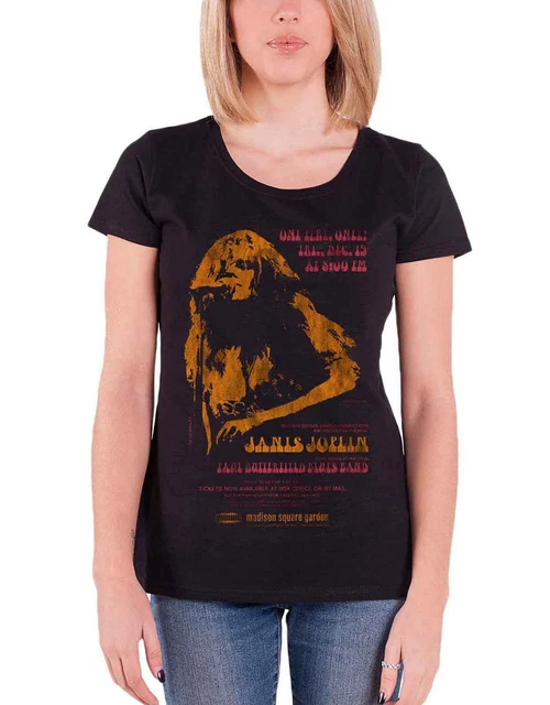 Janis Joplin T Shirt Madison Square Garden new Official Womens Skinny Fit Black