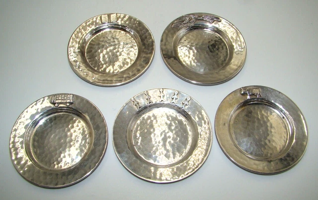 5 Silver Butter Pats Small Plates