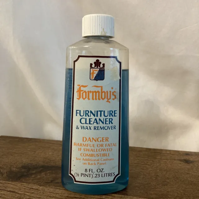 Vintage Formby’s Furniture Cleaner & Wax Remover 8 oz 90% Full Blue