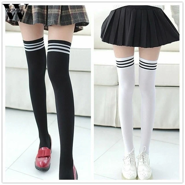 1 Paire Femmes Mode Bas Décontracté Cuisse Haut Sur Genou Acrylique Chaussettes