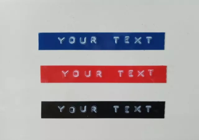 Red, Black or Blue Retro 3D Vintage Embossed Personalised Adhesive Labels