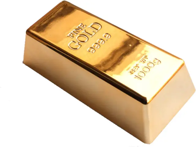 EDOBLUE 1Kg 35Oz Fake Gold Bar Bullion Door Stop/Paperweight CAS