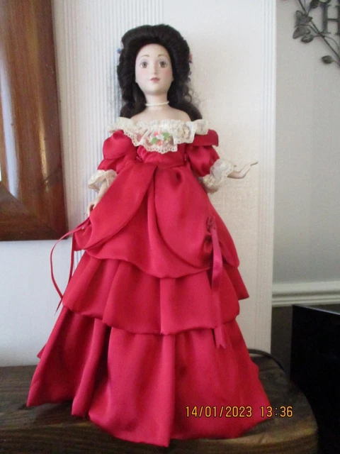 The Franklin Mint Collection Porcelain Musical  Doll "Joanna" 18"-46cm
