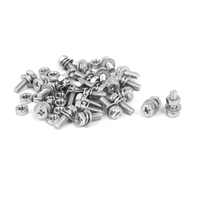 M4x12mm 304 tuercas de pernos de cabeza hexagonal arandelas w 25 juegos