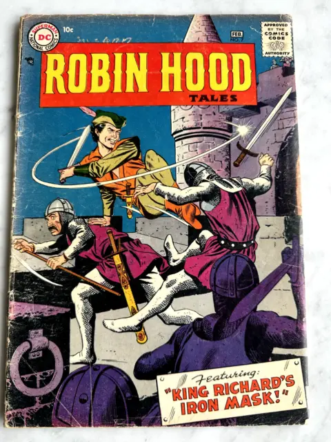 Robin Hood Tales #7 Nice Silver Age Gem! Detached Cover (DC, 1957)