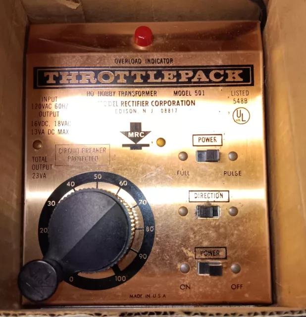 HO SCALE MRC MODEL Train THROTTLEPACK CONTROL MODEL 501