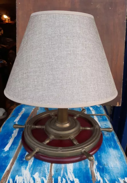 Lampada Con Timone Ottone Abat Jour Nautica Vintage Arredo Marina Casa Mare Bar