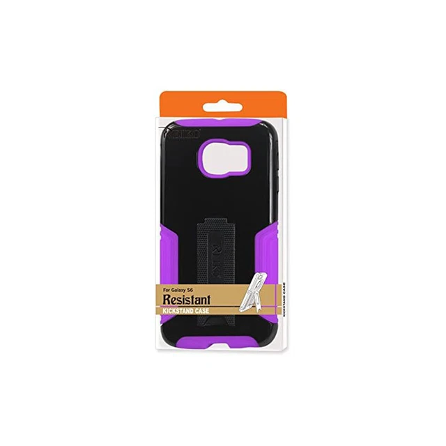 Reiko Samsung Galaxy S6 Hybrid Heavy Duty Case With Lower Kickstand In Purple