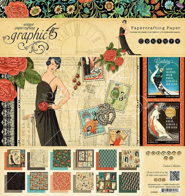 Almohadilla de papel de doble cara Graphic 45 8""X8"" 24/paquete-costura -G4502389