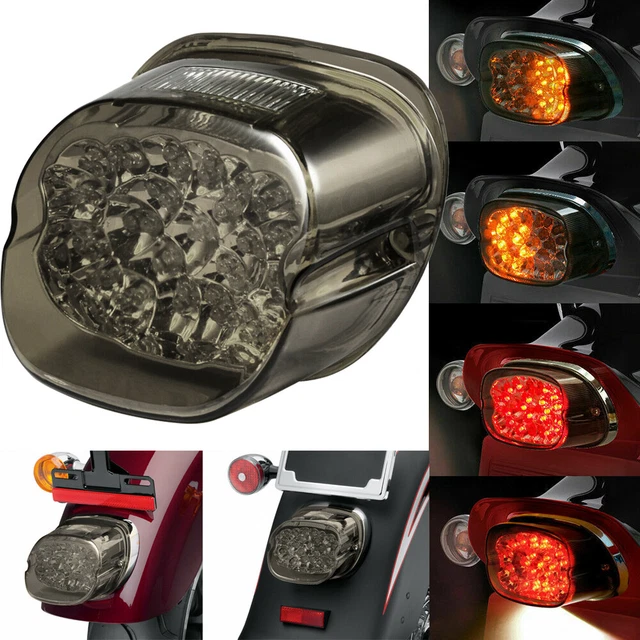 Motorcycle LED Twin Dual Tail Turn Signal Brake License Plate Integrated Light E - Foto 10